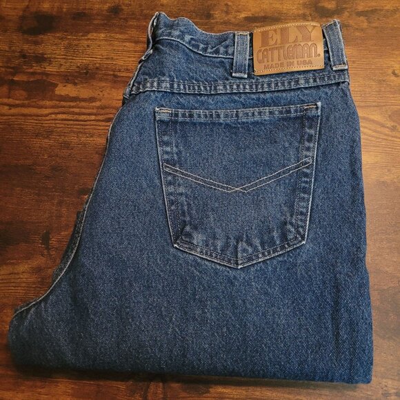 Ely Cattleman Jeans Mens 38x30 Measures 36x30 Relaxed Straight Western Denim
